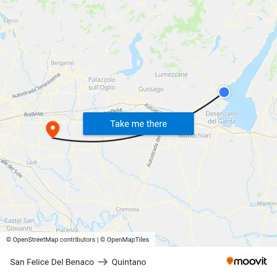 San Felice Del Benaco to Quintano map