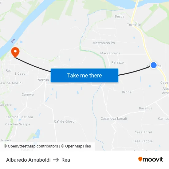 Albaredo Arnaboldi to REA map