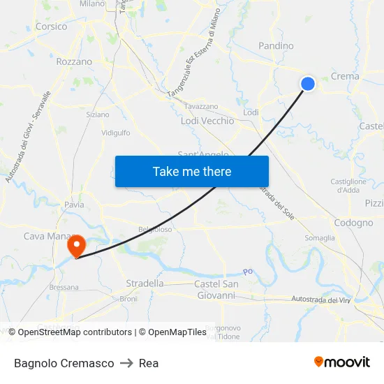 Bagnolo Cremasco to REA map