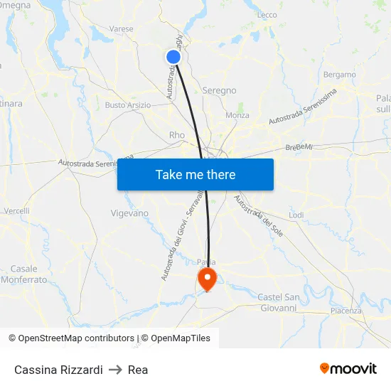 Cassina Rizzardi to REA map