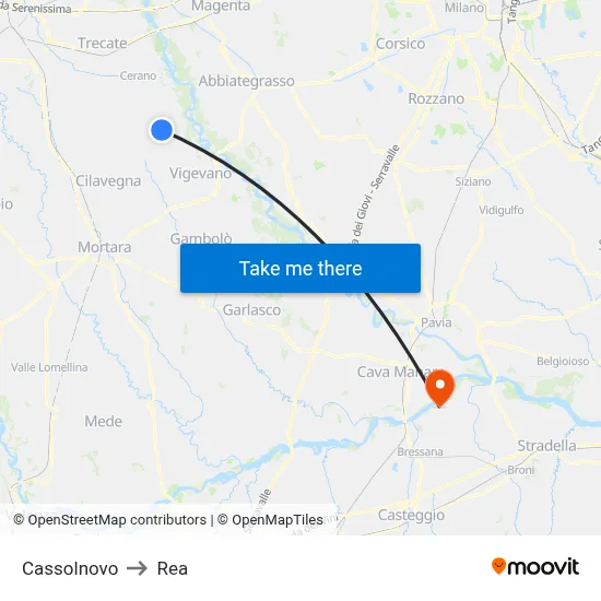Cassolnovo to REA map