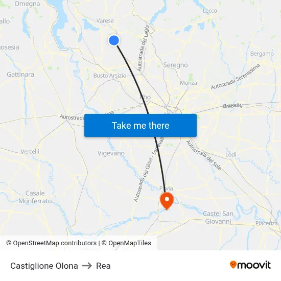 Castiglione Olona to REA map