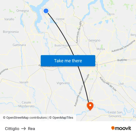 Cittiglio to REA map