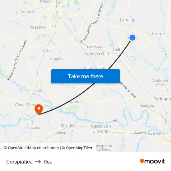 Crespiatica to REA map