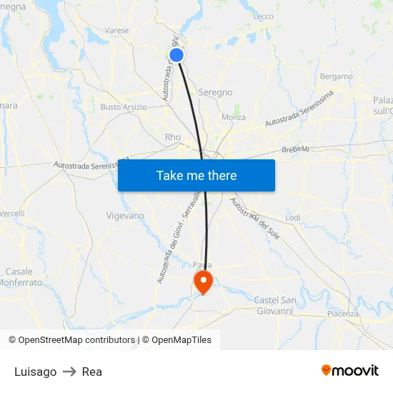 Luisago to REA map