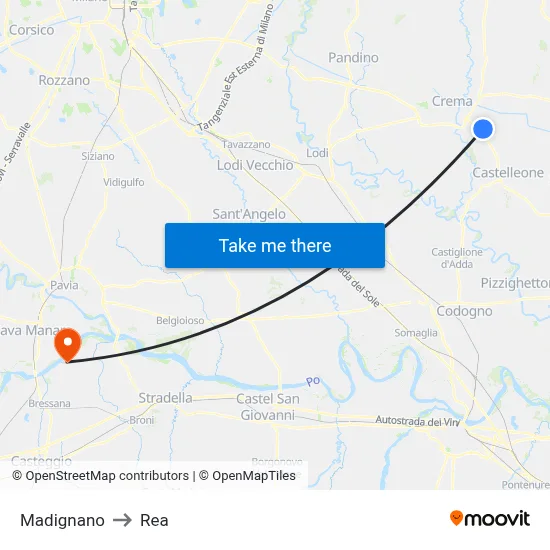 Madignano to REA map