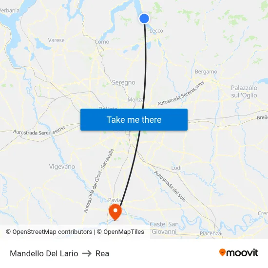 Mandello Del Lario to REA map