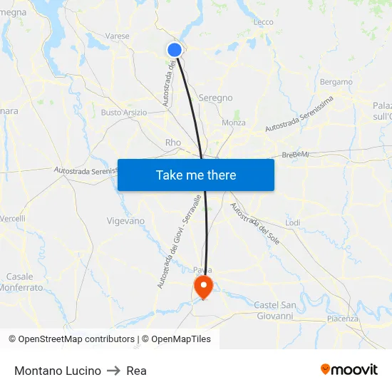 Montano Lucino to REA map