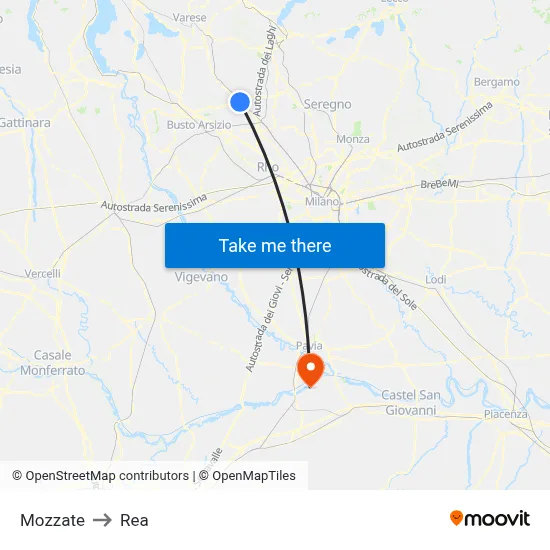 Mozzate to REA map