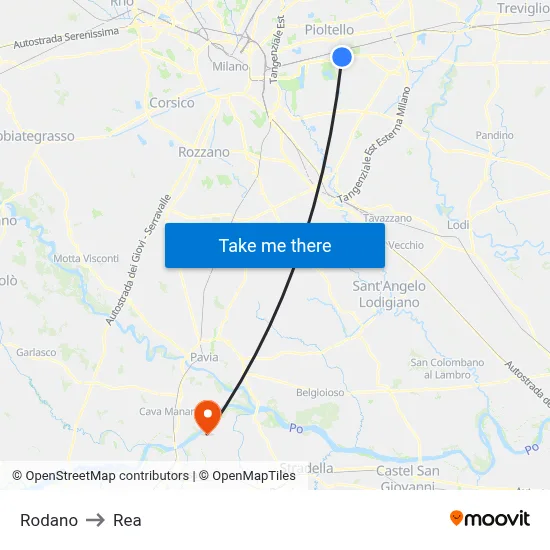 Rodano to REA map