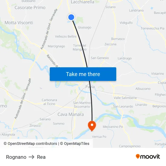 Rognano to REA map