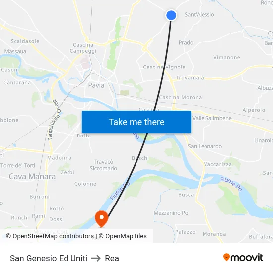 San Genesio Ed Uniti to REA map