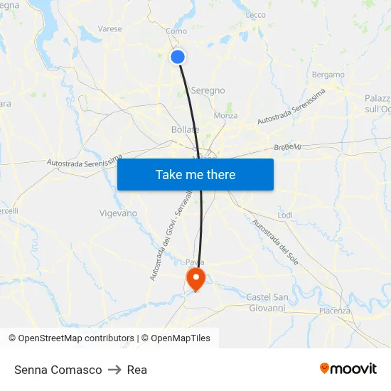 Senna Comasco to REA map