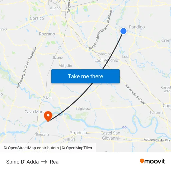 Spino D' Adda to REA map