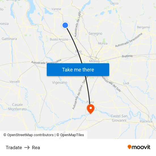 Tradate to REA map