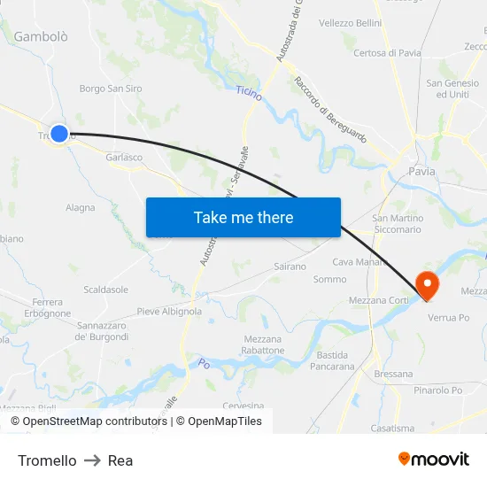 Tromello to REA map