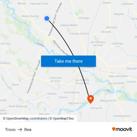 Trovo to REA map