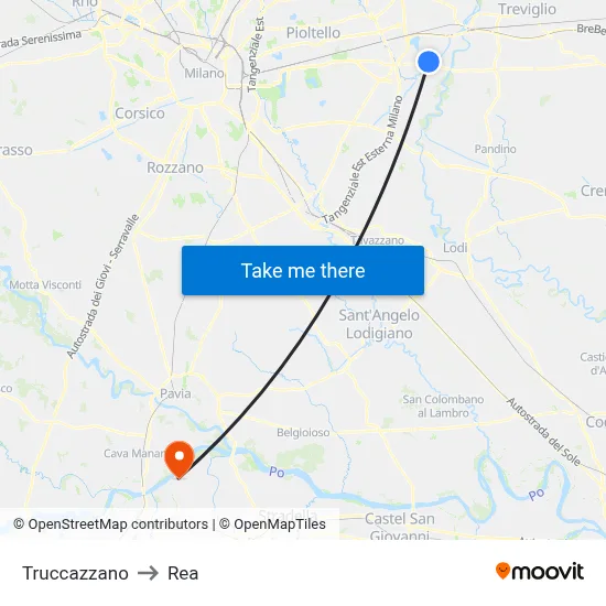 Truccazzano to REA map