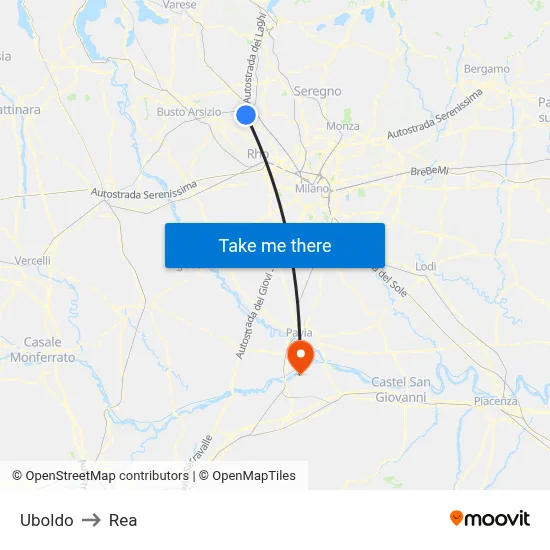 Uboldo to REA map