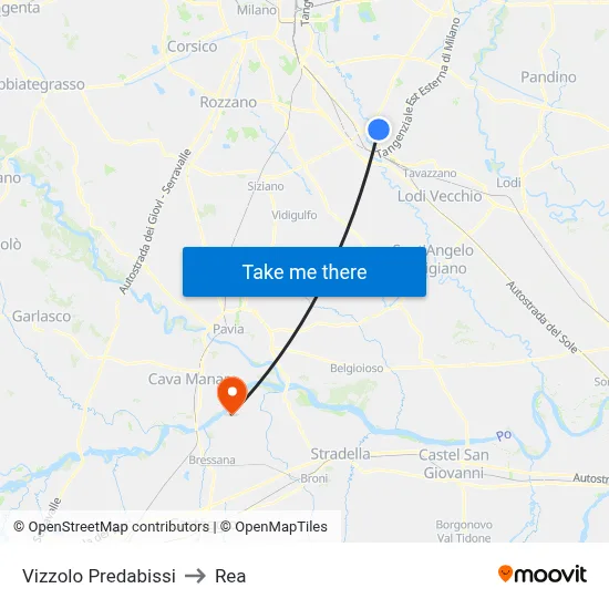 Vizzolo Predabissi to REA map