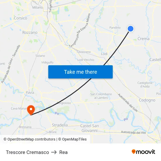 Trescore Cremasco to REA map