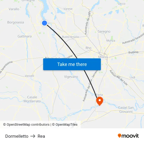 Dormelletto to REA map