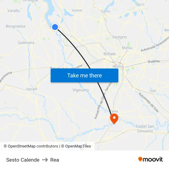 Sesto Calende to REA map