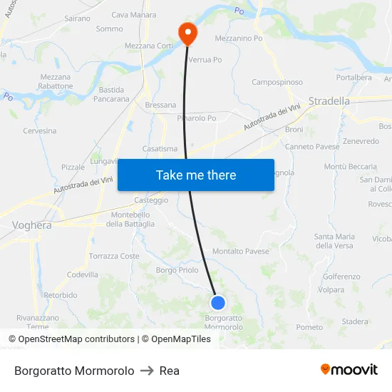 Borgoratto Mormorolo to REA map