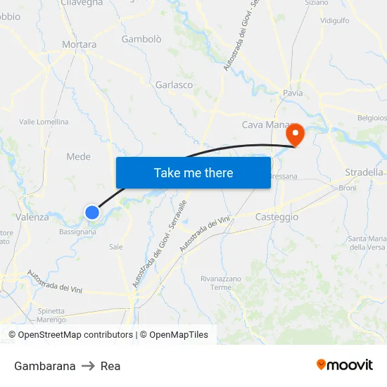 Gambarana to REA map