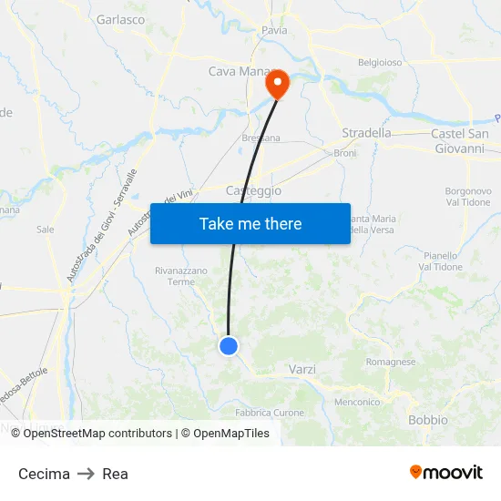 Cecima to REA map