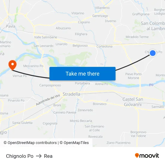 Chignolo Po to REA map