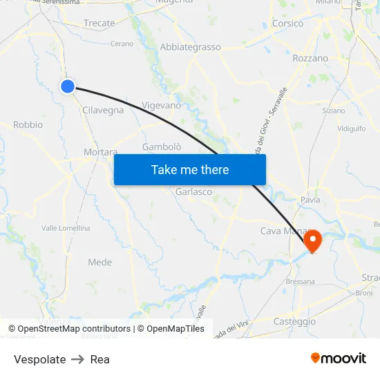 Vespolate to REA map