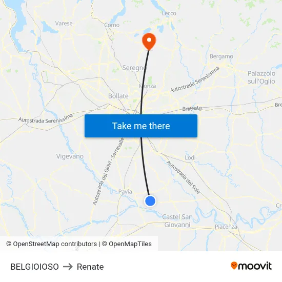 BELGIOIOSO to Renate map