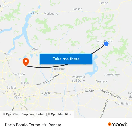 Darfo Boario Terme to Renate map
