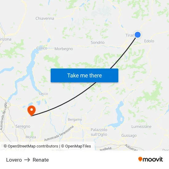 Lovero to Renate map