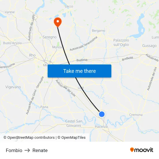 Fombio to Renate map