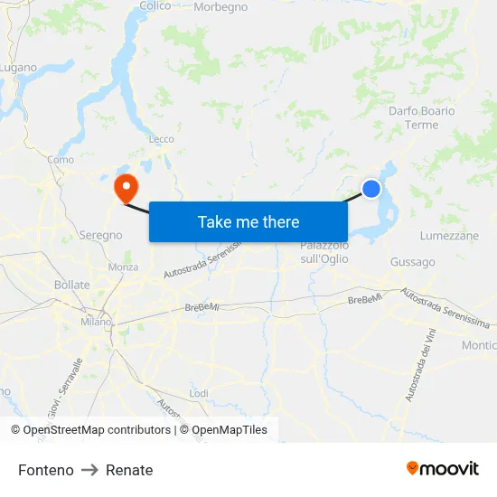 Fonteno to Renate map