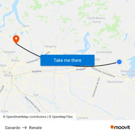 Gavardo to Renate map