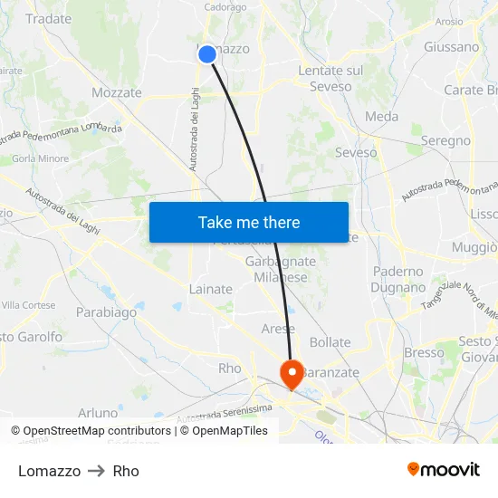Lomazzo to Rho map