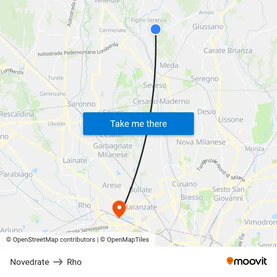 Novedrate to Rho map