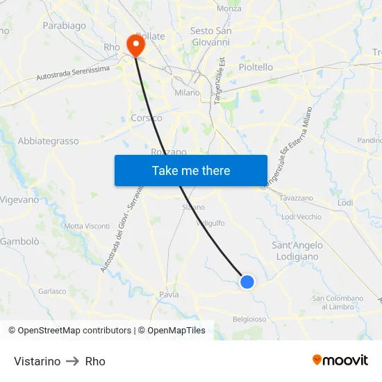 Vistarino to Rho map