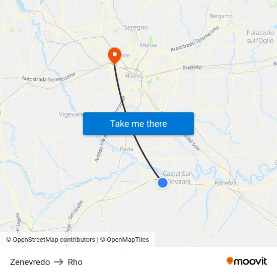 Zenevredo to Rho map