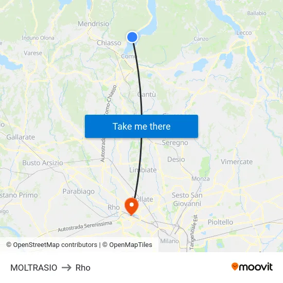 Moltrasio to Rho map