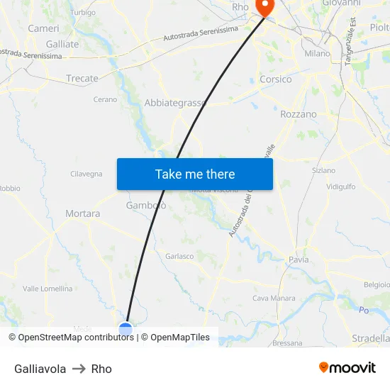 Galliavola to Rho map