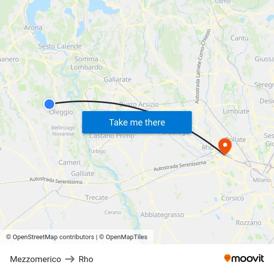 Mezzomerico to Rho map