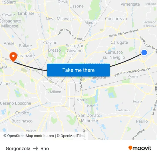 Gorgonzola to Rho map