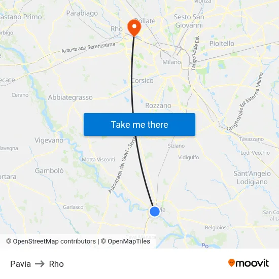 Pavia to Rho map