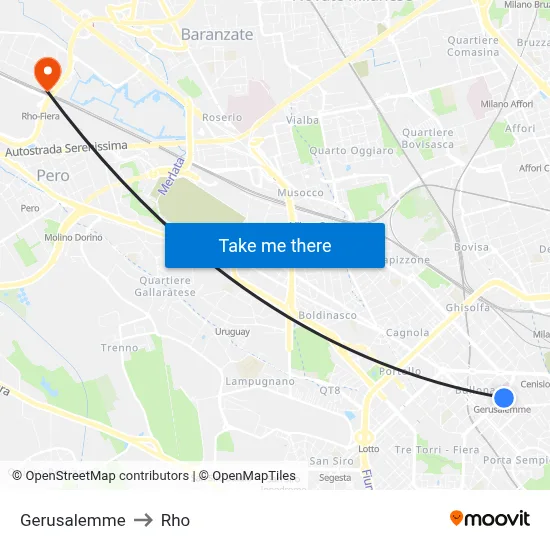 Jerusalem to Rho map