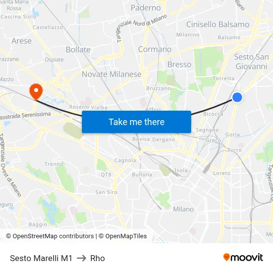 Sesto Marelli M1 to Rho map