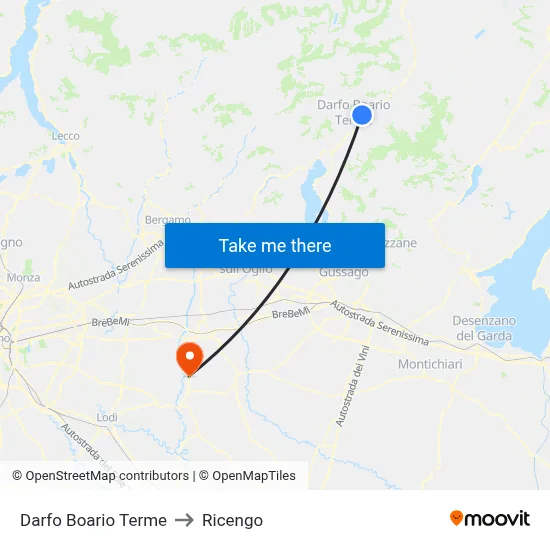 Darfo Boario Terme to Ricengo map